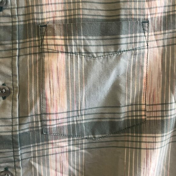 Prana Button Down Short Sleeve Sz S Plaid Shirts Set of 2 Pocket Casual Street W - Picture 7 of 9